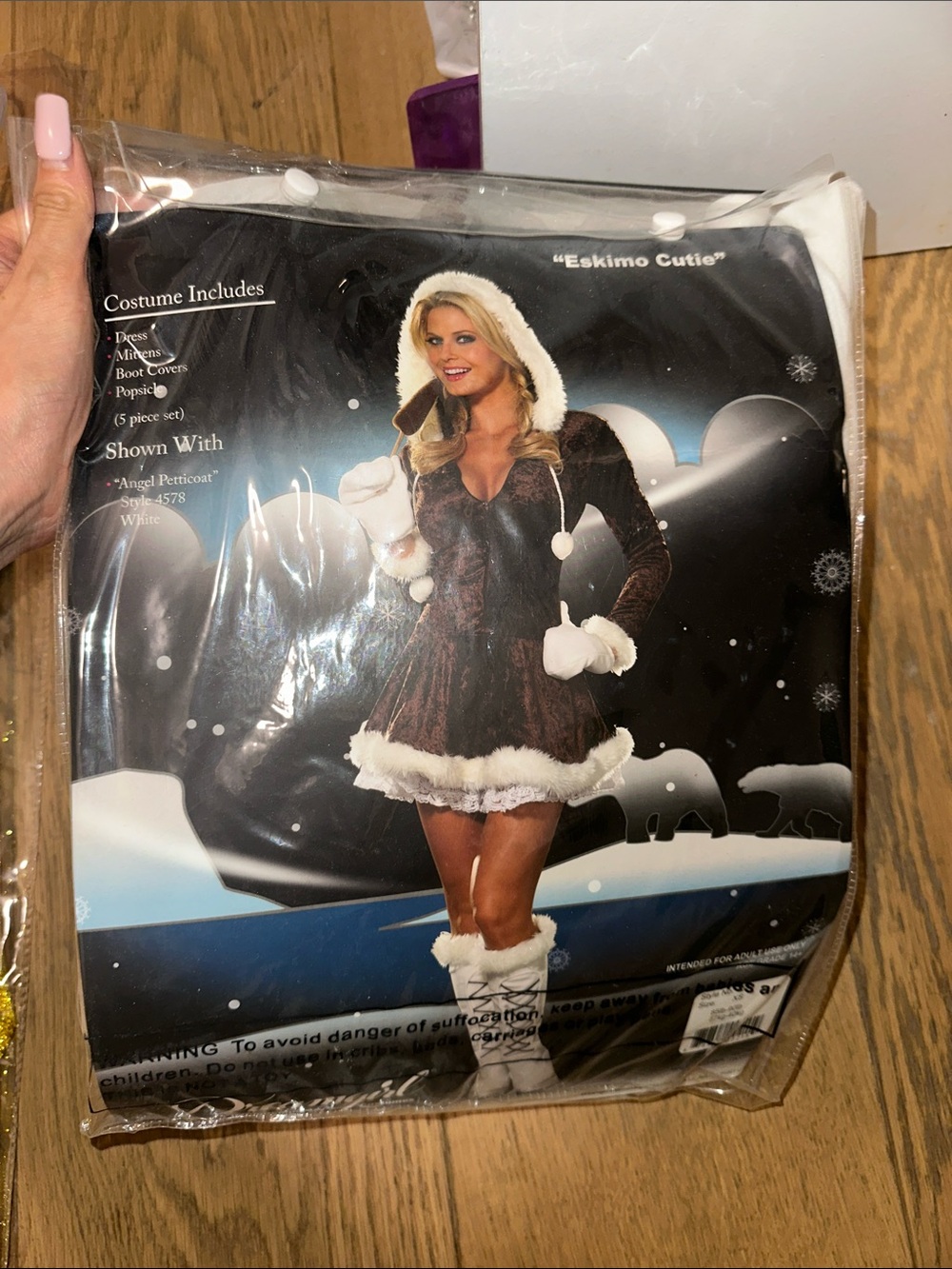 Eskimo Cutie Brown Faux Fur Trim Costume Dress